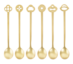 Sambonet Coffee Spoons Party Items Antique Gold 6 Pieces