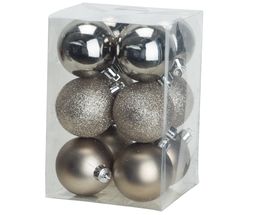 Cosy @Home Christmas Baubles Champagne ø 6 cm - 12 Pieces