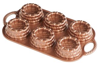 Nordic Ware Baking Tray Shortcake Basket Bundt Copper - 6 Pieces