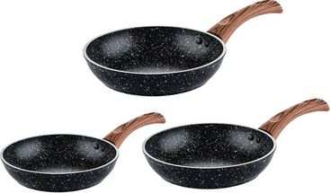 Westinghouse Frying Pan Set Marble Wood ø 20 + 24 + 28 cm - Induction and all other heat sources