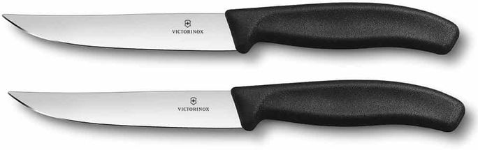 Victorinox Steak Knives Swiss Classic - Black - Smooth - 2 Pieces