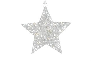 Countryfield Christmas star with LED timer Leonie Small Silver A