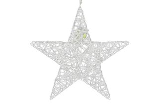 Countryfield Christmas star with LED timer Leonie Medium Silver B