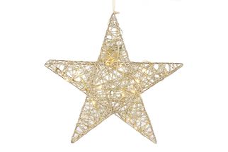 Countryfield Christmas star with LED timer Leonie Medium Golden B
