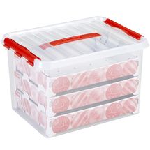 Sunware Storage box with trays for 60 baubles - Q-line - Transparent - 22 L