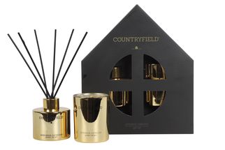 Countryfield Gift Set (Fragrance Sticks &amp; scented candle) Golden Delight