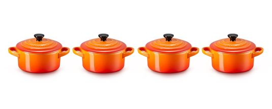 Le Creuset Serving Pan / Mini Casserole - 4 pieces - Signature - Orange Red - ø 10 cm / 250 ml