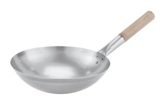Paderno Wok with Wooden Handle 36 cm - Without Non-stick Coating