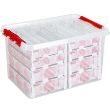 Sunware Storage box with trays for 116 baubles - Q-line - Transparant - 62 L