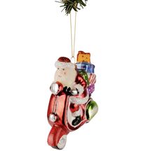 Nordic Light Christmas Bauble Santa on Scooter 11 cm