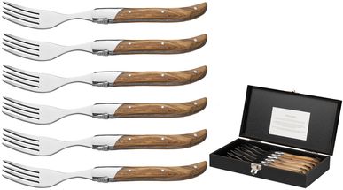 Jay Hill Steak Forks Laguiole - Olive Wood - 6 Pieces