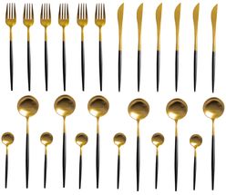 Jay Hill Cutlery Set Gold / Black - 24 Pieces