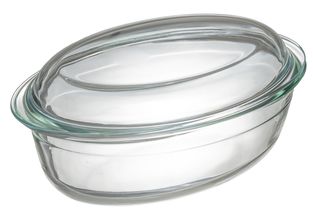 Sareva Food Storage Container Glass Oval with Lid 4 L / 4 L