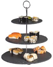 Sareva Afternoon Tea Stand / Serving Tower Slate 3-Layer