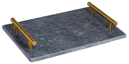 Jay Hill Tray - with handles - Marble - Grey - 30 x 20 cm