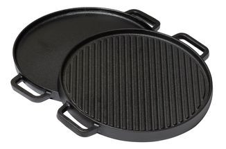 Blackwell Grill Plate BBQ Cast Iron Black ø 30 cm - Without non-stick coating 2-Sided