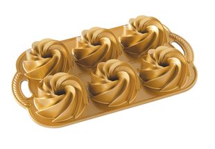 Nordic Ware Baking Mould Heritage Bundtlette Gold - 6 Pieces