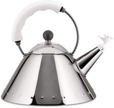 Alessi Whistling Kettle - 9093 W - White - 2 Liters - by Micheal Graves
