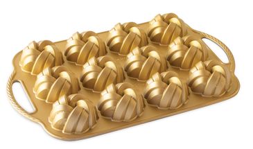 Nordic Ware Baking Mould Braided Bundtette Gold - 12 Pieces