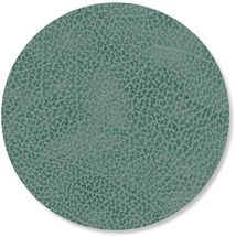 LIND DNA Coaster Hippo - Leather - Pastel Green - ø 10 cm
