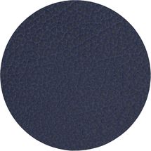 LIND DNA Coaster Hippo - Leather - Navy Blue - ø 10 cm