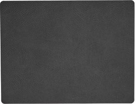 LIND DNA Placemat Leather Hippo Black Anthracite 35x45 cm