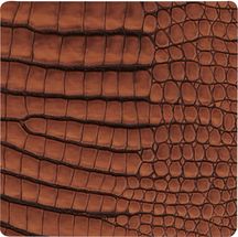 LIND DNA Coaster Croco - Leather - Cognac - 10 x 10 cm