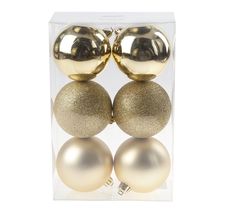 Cosy @Home Christmas Baubles Rose Gold ø 8 cm - 6 Pieces