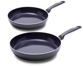 GreenPan Frying Pan Set Torino - Black - ø 24 / 28 cm - Ceramic non-stick coating