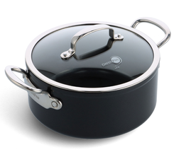 GreenPan Cooking Pot - with lid - Barcelona Pro - Black - ø 24 cm / 4.9 Liter