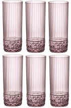 Bormioli Long Drink Glasses America 20's Lilac Rose 490 ml - Set of 6