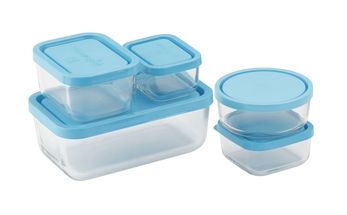 Bormioli Food Storage Containers Frigoverre Blue - Set of 5