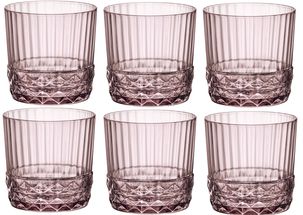Bormioli Rocco Cocktail Glasses / Whiskey Glasses / Water Glasses America 20's Lilac Rose 370 ml - 6 Pieces