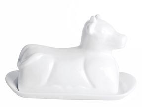 CasaLupo Butter Dish Porcelain Cow 20 x 12 cm