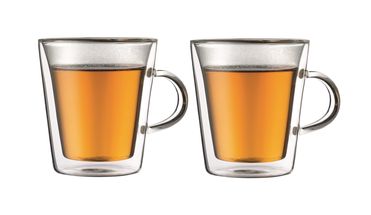 Bodum Double-Walled Glass Mugs with Handle Canteen 200 ml - Set of 2