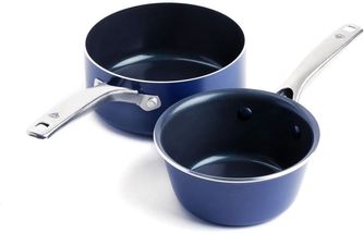 Blue Diamond Steel Pan Set - ø 15 and ø 18 cm - Ceramic non-stick coating