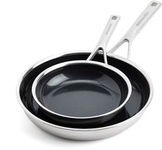 KitchenAid Frying Pan Set Multi-Ply Stainless Steel - ø 20 + 28 cm - ceramic non-stick coating
