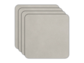 ASA Selections Coasters - Soft Leather - Limestone - 10 x 10 cm - 4 Pieces