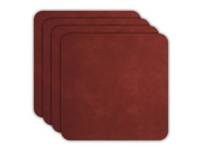 ASA Selection Coasters - Soft Leather - Red Earth - 10 x 10 cm - 4 Pieces