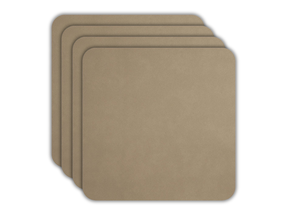 ASA Selection Coasters - Soft Leather - Sandstone - 10 x 10 cm - 4 Pieces