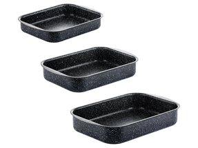 Westinghouse Baking Dish / Roasting Tray Set Black Marble - ø 25 + 30 + 35 cm