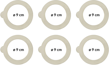 Bormioli Rubber Rings for Fido Mason Jar ø 9 cm - Set of 6