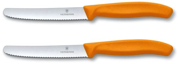 Victorinox Tomato / Sausage Knife Swiss Classic - Orange - 11 cm - 2 Pieces