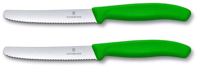 Victorinox Tomato / Sausage Knife Swiss Classic - Green - 11 cm - 2 Pieces