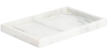 Jay Hill Tray / Candle Tray / Serving Stone - White Marble - 30 x 20 cm