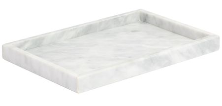 Jay Hill Tray / Candle Tray / Serving Stone - White Gray Marble - 30 x 20 cm