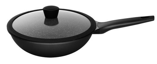 Sola Wok with Lid Fair Cooking Black 28 cm - Standard Non-stick Coating