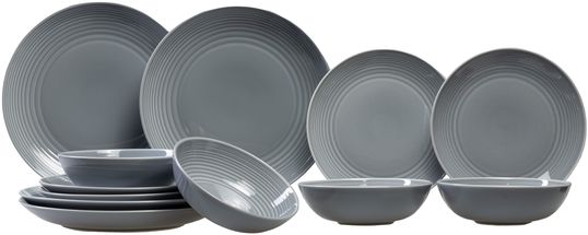 Gordon Ramsay 12-Piece Dinnerware Set Maze Grey