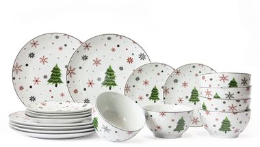 Studio Tavola Christmas Dinnerware - Porcelain - Red 18-piece set