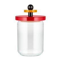 Alessi Glass Storage Jar Twergi - ES16/100 - Red - ø  12 cm / 1 Liter - by Ettore Sotsass